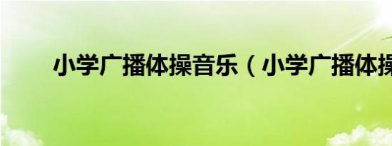 小学广播体操音乐（小学广播体操）