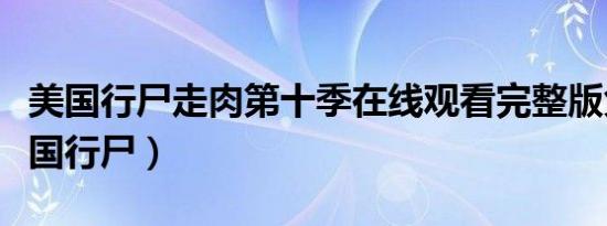 美国行尸走肉第十季在线观看完整版免费（美国行尸）