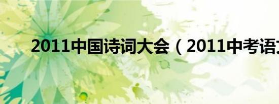 2011中国诗词大会（2011中考语文）