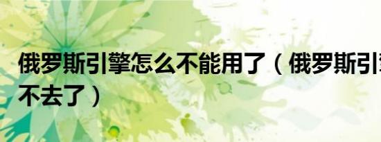 俄罗斯引擎怎么不能用了（俄罗斯引擎怎么进不去了）
