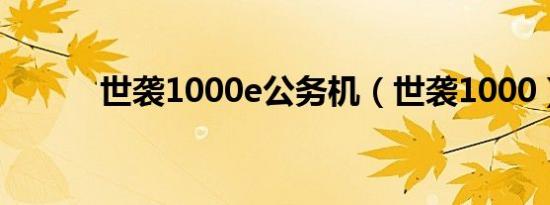 世袭1000e公务机（世袭1000）