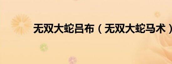 无双大蛇吕布（无双大蛇马术）