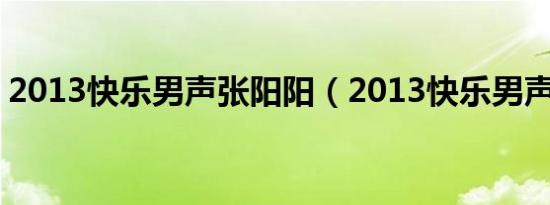 2013快乐男声张阳阳（2013快乐男声6进5）