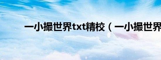 一小撮世界txt精校（一小撮世界）