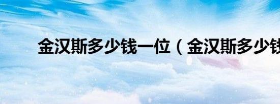 金汉斯多少钱一位（金汉斯多少钱）
