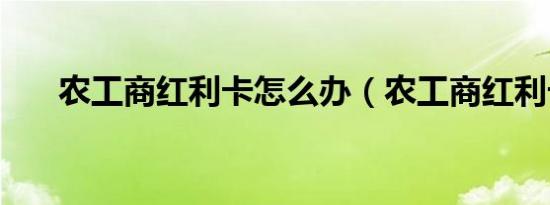 农工商红利卡怎么办（农工商红利卡）