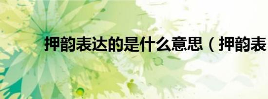 押韵表达的是什么意思（押韵表）