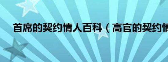 首席的契约情人百科（高官的契约情人）