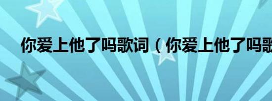 你爱上他了吗歌词（你爱上他了吗歌词）