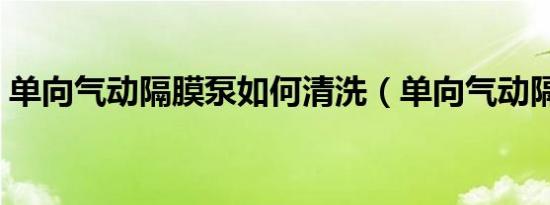 单向气动隔膜泵如何清洗（单向气动隔膜泵）