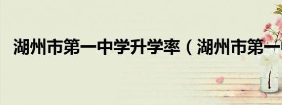 湖州市第一中学升学率（湖州市第一中学）
