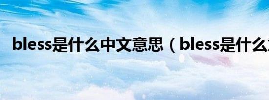 bless是什么中文意思（bless是什么意思）