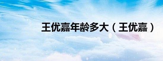 王优嘉年龄多大（王优嘉）