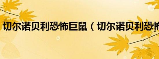 切尔诺贝利恐怖巨鼠（切尔诺贝利恐怖袭击）
