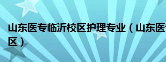 山东医专临沂校区护理专业（山东医专临沂校区）