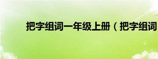 把字组词一年级上册（把字组词）