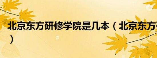 北京东方研修学院是几本（北京东方研修学院）