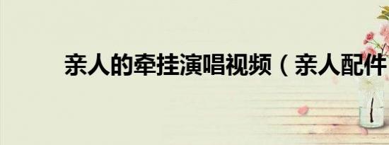 亲人的牵挂演唱视频（亲人配件）