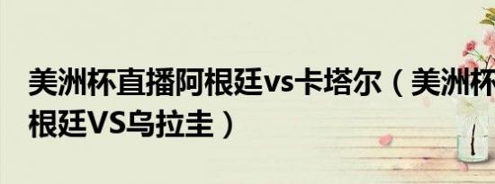美洲杯直播阿根廷vs卡塔尔（美洲杯直播  阿根廷VS乌拉圭）