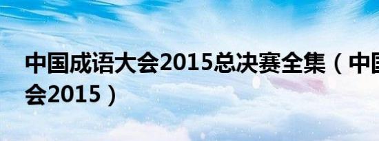 中国成语大会2015总决赛全集（中国成语大会2015）