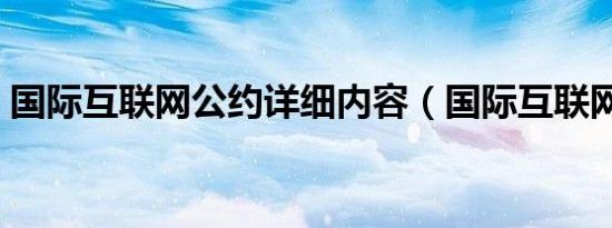 国际互联网公约详细内容（国际互联网公约）
