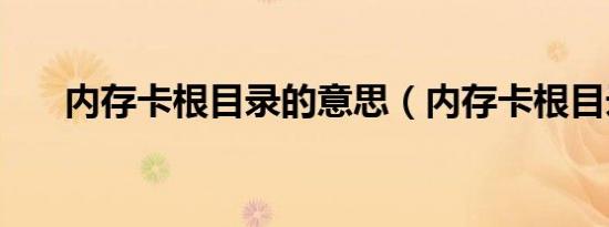 内存卡根目录的意思（内存卡根目录）