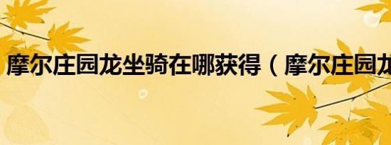 摩尔庄园龙坐骑在哪获得（摩尔庄园龙坐骑）