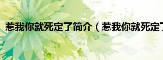 惹我你就死定了简介（惹我你就死定了txt）