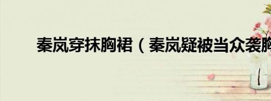 秦岚穿抹胸裙（秦岚疑被当众袭胸）