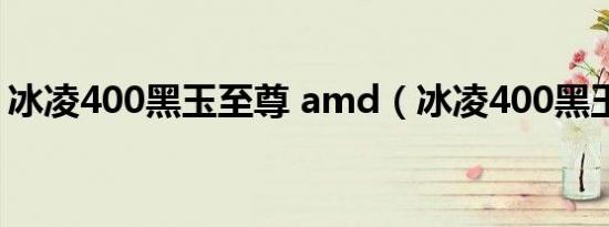 冰凌400黑玉至尊 amd（冰凌400黑玉至尊）