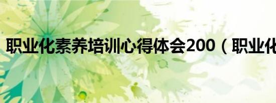 职业化素养培训心得体会200（职业化素养）