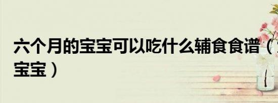六个月的宝宝可以吃什么辅食食谱（六个月的宝宝）