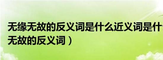 无缘无故的反义词是什么近义词是什么（无缘无故的反义词）
