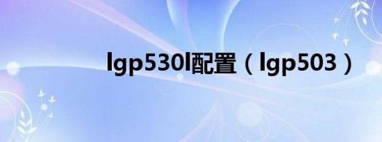 lgp530l配置（lgp503）