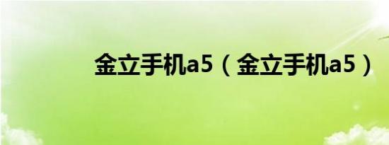 金立手机a5（金立手机a5）