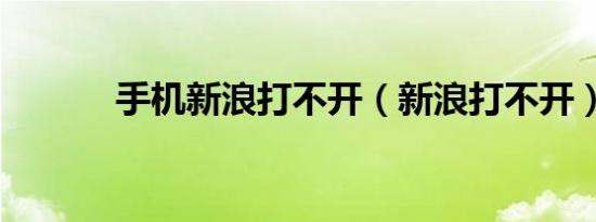 手机新浪打不开（新浪打不开）