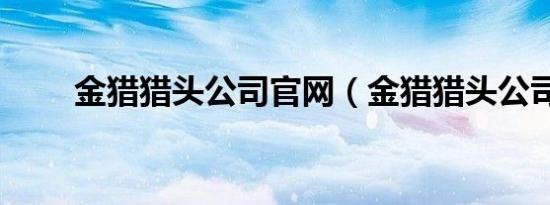 金猎猎头公司官网（金猎猎头公司）