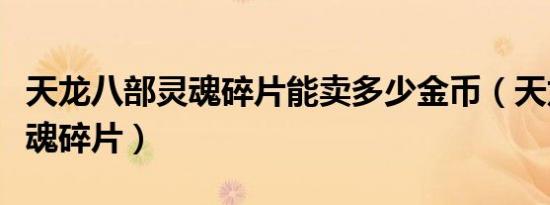 天龙八部灵魂碎片能卖多少金币（天龙八部灵魂碎片）