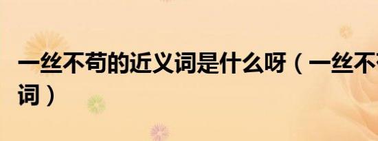 一丝不苟的近义词是什么呀（一丝不苟的近义词）