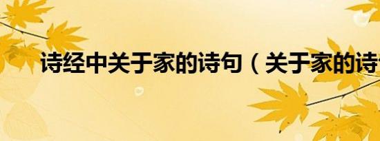 诗经中关于家的诗句（关于家的诗句）