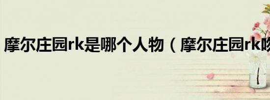 摩尔庄园rk是哪个人物（摩尔庄园rk吻么么）
