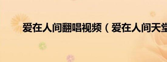 爱在人间翻唱视频（爱在人间天堂）