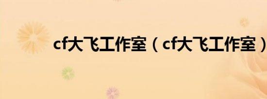 cf大飞工作室（cf大飞工作室）