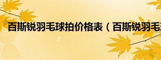 百斯锐羽毛球拍价格表（百斯锐羽毛球拍）