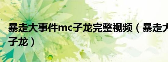暴走大事件mc子龙完整视频（暴走大事件mc子龙）