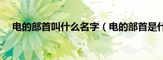 电的部首叫什么名字（电的部首是什么）