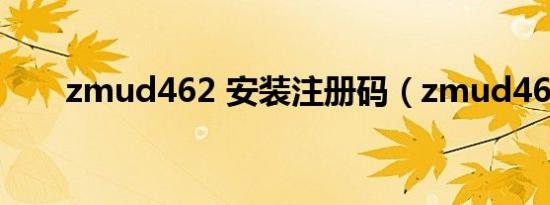 zmud462 安装注册码（zmud462）