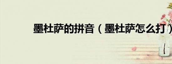 墨杜萨的拼音（墨杜萨怎么打）