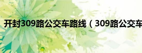 开封309路公交车路线（309路公交车路线）