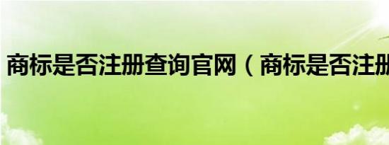 商标是否注册查询官网（商标是否注册查询）